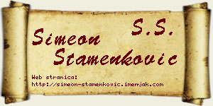 Simeon Stamenković vizit kartica